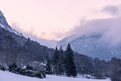 winter landscape vercors regional nature park