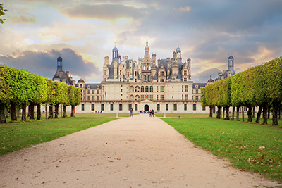 view of chambord castle from surrounding park