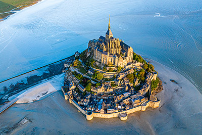 mont saint michel abby shown from above